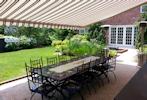Dining under retractable awning